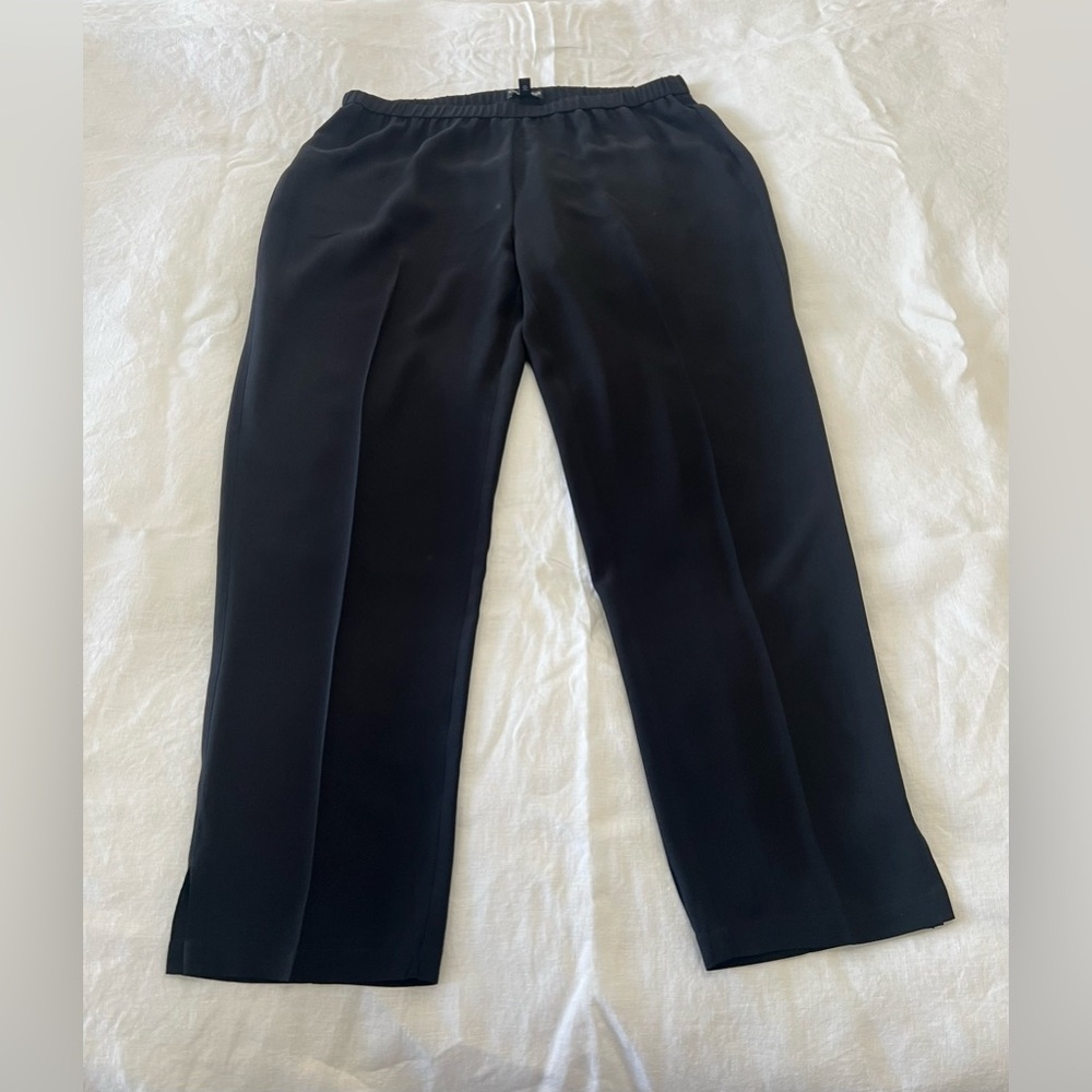 Eileen Fisher Black Cropped Wide-Leg Pants